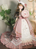 Handmade Victorian Romantic Doll Outfit 1/6 1/4 1/3 Scale Miniature Dress Hat Necklace Handbag