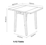 Dollhouse Folding Table and Chair Set Miniature Furniture Dining Set 1/6 1/12 Scales