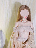Handmade Vintage Lace Doll Dress and Necklace Miniature Gown For 1/6 1/4 1/3 Scale