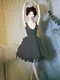 Miniature Ballet Outfit Set 1/6 1/4 1/3 – White or Black Handmade Doll Clothes