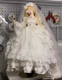 Handmade Victorian Lace Doll Bridal Dress Veil Miniature Outfit For 1/6 1/4 1/3 Scale