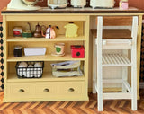 Handmade Dollhouse Kitchen Cabinet Bar Table Miniature Farmhouse Furniture 1:6 Scale