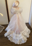 Craftuneed 1:6 Scale Miniature Victorian Style Doll Wedding Dress with Veil and Purse Vintage Ivory Lace Bridal Gown for Fashion Doll