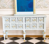 Handmade Dollhouse 1:12 Scale Hall Table & Mirror Miniature Wooden Entryway Furniture