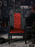 Craftuneed 1:6 Scale miniature dollhouse Gothic Royal Throne Chair Resin Doll furniture Black Gold White Red Handmade