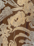 Large Ivory Sequin Lace Applique Bridal Floral Embroidered Lace Motif 79cm