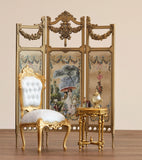 1:6 Scale Dollhouse Folding Screen Handmade Miniature Rococo Room Divider Display