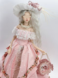 Handmade Victorian Style Doll Outfit 1/6 1/4 1/3 Scale Miniature Dress, Hat, Necklace & Handbag