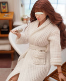 Craftuneed 1:6 Scale Doll White Bathrobe or 3-Piece Towel Set Miniature Dollhouse Spa Bathroom Accessories For Fashion Dolls