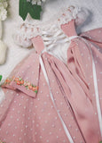 Handmade Victorian Romantic Doll Outfit 1/6 1/4 1/3 Scale Miniature Dress Hat Necklace Handbag