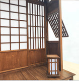 1:6 Dollhouse Japanese House Front Handmade Miniature Wooden Facade Shoji Screen Diorama
