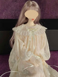 Handmade Victorian Doll Nightgown Miniature Ivory Lace Chiffon Dress 1/6 1/4 1/3 Scale