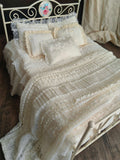 Handmade Vintage Dollhouse Bedding Set Miniature Blanket Pillow 1/12 1/6 1/4 1/3 Scale
