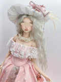 Handmade Victorian Style Doll Outfit 1/6 1/4 1/3 Scale Miniature Dress, Hat, Necklace & Handbag