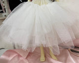 Handmade Sky Blue Doll Fairytale Ball Gown Miniature Dress & Petticoat 1/6 1/4 1/3 Scale