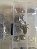 Bundle 3 Storage Boxes with Charms Adjustable Bangles jewellery making kit necklace bracelet pendants findings