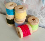 Handmade 1:6 Scale Miniature Thread & Lace Storage Rack Set Wooden Dollhouse Sewing Room Decor