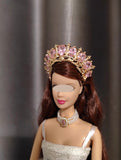 Handmade 1:6 Scale Doll Crown Miniature Crystal Tiara for Fashion Dolls (Multi-Color)