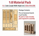 DIY Gothic Dollhouse Miniature Wardrobe Closet Kit 1/6 1/8 1/12 Unfinished (Unassembled)
