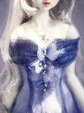 1:3 Scale Doll Butterfly Fairy Dress Handmade Blue Purple Gradient Glitter Gown Set
