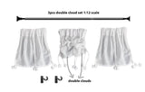 Handmade Miniature Dollhouse Cloud Draped Curtains Set with Rod 1/6 1/12 Window Decor