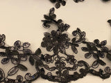 Craftuneed Bundle 8.6Meter or 3.7Meters or 1.2Meter black sequins lace trim embroidered dress lace trimming