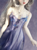 1:3 Scale Doll Butterfly Fairy Dress Handmade Blue Purple Gradient Glitter Gown Set