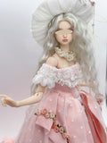 Handmade Victorian Style Doll Outfit 1/6 1/4 1/3 Scale Miniature Dress, Hat, Necklace & Handbag