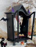 1:6 scale Dollhouse Gothic Wardrobe Handmade Miniature Wooden Cabinet Closet