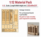 DIY Gothic Dollhouse Miniature Wardrobe Closet Kit 1/6 1/8 1/12 Unfinished (Unassembled)