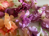 Craftuneed Bundle 21 bunches fabric floral petals sew on glue on hydrangeas flower petals pink red lilac purple