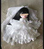 Handmade Victorian Lace Doll Bridal Dress Veil Miniature Outfit For 1/6 1/4 1/3 Scale