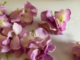 Craftuneed Bundle 21 bunches fabric floral petals sew on glue on hydrangeas flower petals pink red lilac purple