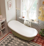 Craftuneed 1:6 Scale Miniature Vintage Clawfoot Bathtub and Freestanding Faucet Dollhouse Bathroom Bath Furniture For Fashion Dolls