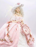 Handmade Victorian Style Doll Outfit 1/6 1/4 1/3 Scale Miniature Dress, Hat, Necklace & Handbag