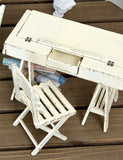 1:6 Scale Dollhouse Artist Easel Desk & Chair Miniature Art Studio Furniture Props Set