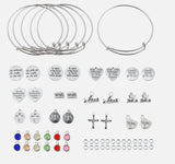 Bundle 3 Storage Boxes with Charms Adjustable Bangles jewellery making kit necklace bracelet pendants findings