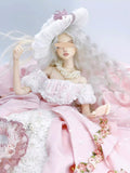 Handmade Victorian Style Doll Outfit 1/6 1/4 1/3 Scale Miniature Dress, Hat, Necklace & Handbag