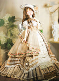 Handmade Victorian Romantic Doll Outfit 1/6 1/4 1/3 Scale Miniature Dress Hat Necklace Handbag