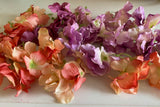 Craftuneed Bundle 21 bunches fabric floral petals sew on glue on hydrangeas flower petals pink red lilac purple