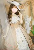 Handmade Victorian Romantic Doll Outfit 1/6 1/4 1/3 Scale Miniature Dress Hat Necklace Handbag