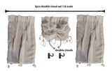 Handmade Miniature Dollhouse Cloud Draped Curtains Set with Rod 1/6 1/12 Window Decor