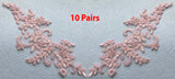 10 Pairs Embroidered Lace Appliques, Floral Tulle Lace Motifs Patch, Sewing Craft Supply