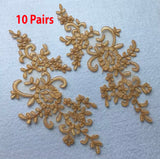 10 Pairs Embroidered Lace Appliques, Floral Tulle Lace Motifs Patch, Sewing Craft Supply
