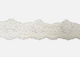 Craftuneed Bundle 5 Meters ivory cotton eyelash style lace trim sew on floral embroidered dress lace trimming