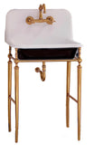 Craftuneed 1:6 miniature dollhouse Retro Sink with Faucet Bathroom Wash Basin Mirror mini doll furniture