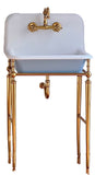 Craftuneed 1:6 miniature dollhouse Retro Sink with Faucet Bathroom Wash Basin Mirror mini doll furniture