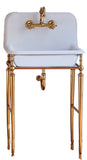 Craftuneed 1:6 miniature dollhouse Retro Sink with Faucet Bathroom Wash Basin Mirror mini doll furniture