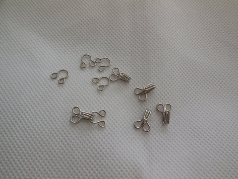 5 pairs metal hook and eye fasteners diy accessories Silver colour total L 1.7cm