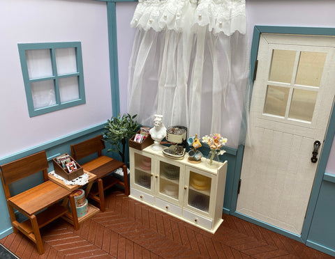 Craftuneed Handmade 1:6 miniature dollhouse furniture cupboard chair coffee table book organiser for barbie doll
